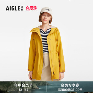 AIGLE艾高春季 女士收腰夹克休闲上衣外套 MTD防风防雨透汽户外时尚