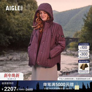 AIGLE艾高女士棉服外套防泼水户外轻量保暖棉袄棉衣25年冬季 新品