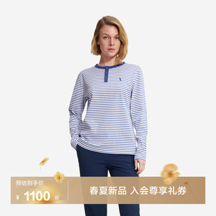 AIGLE艾高女士上衣防晒长袖 内搭26年春季 新品 BR28 T恤条纹打底衫