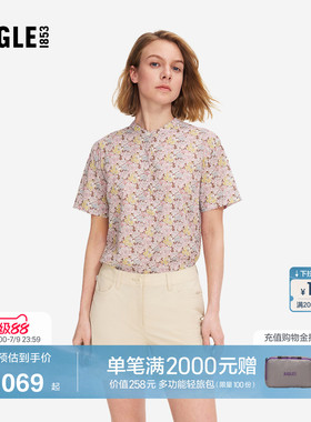 AIGLE艾高女士短袖衬衫Liberty印花户外休闲上衣26年春夏新品BQ98