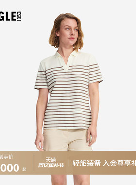 AIGLE艾高女士短袖T恤速干凉感抗菌条纹POLO衫26年春夏新品BX70
