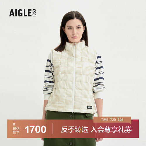 AIGLE艾高女羽绒马甲防泼水