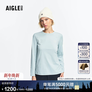 T恤休闲内搭25年秋冬新品 AIGLE艾高女士上衣防晒长袖 李沁同款
