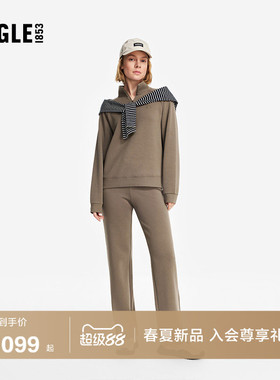 AIGLE艾高女士太空棉卫衣长裤套装上衣裤子26年春夏新品BX78 BX80