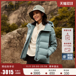 AIGLE艾高明星同款GTX INF防风保暖白鹅绒加厚户外羽绒服外套女