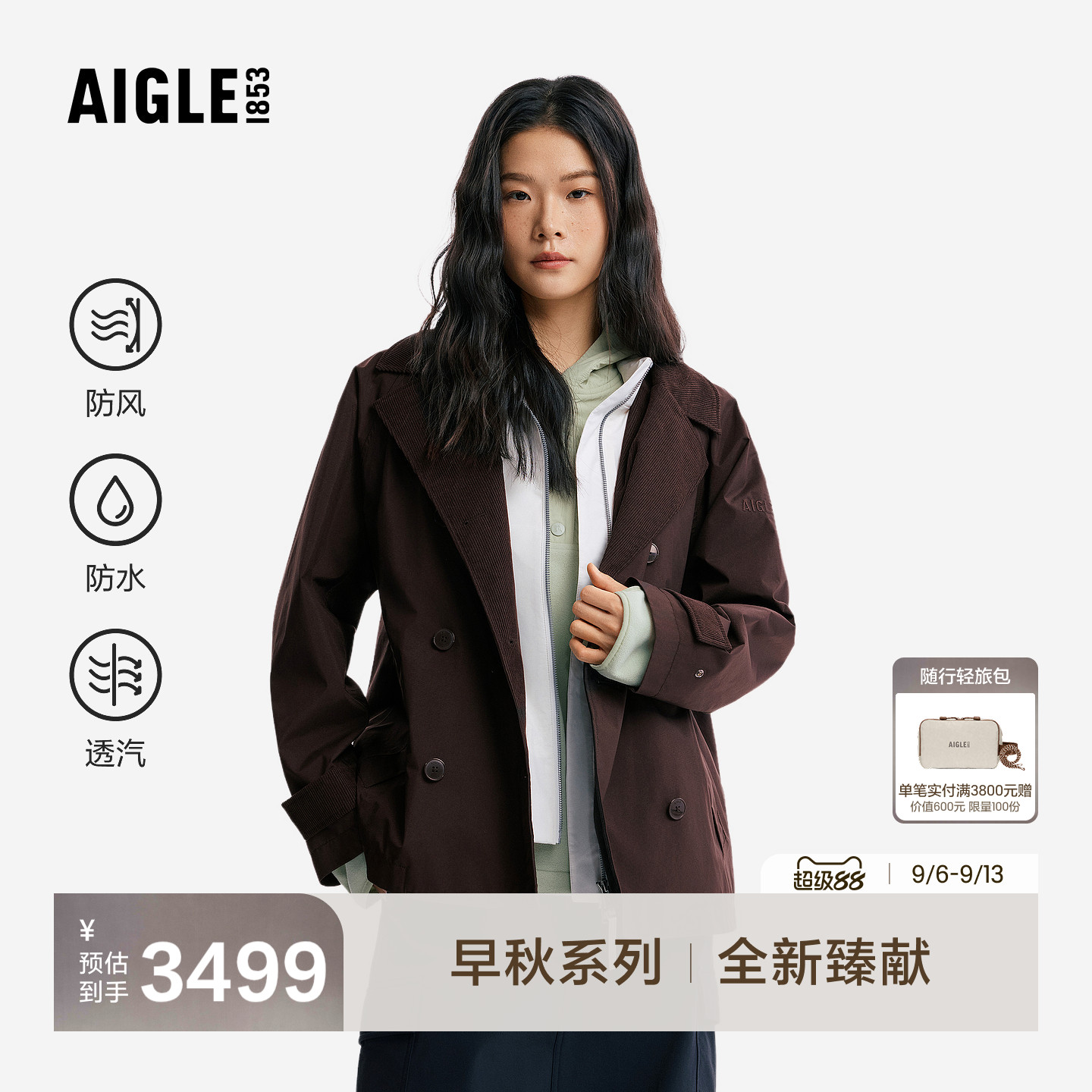 艾高新款风衣夹克防风防水外套图片