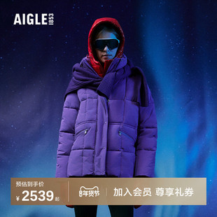 AIGLE艾高女士棉服户外休闲棉外套防泼水冬季保暖面包服棉袄