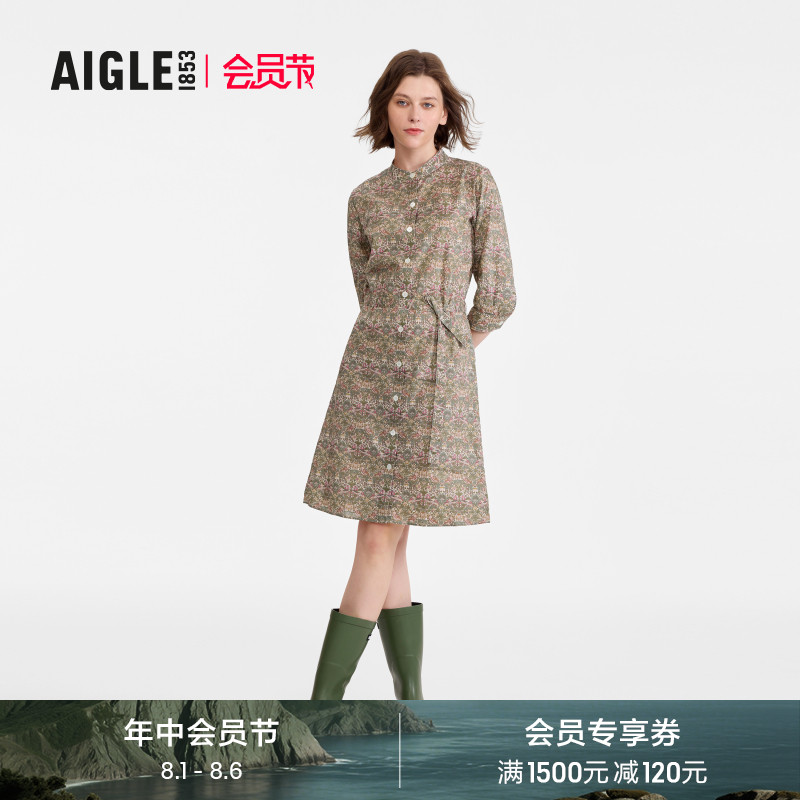 AIGLE艾高连衣裙印花时尚女士