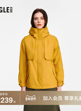 AIGLE艾高女士外套MTD冲锋衣功能面料鱼尾收腰防风夹克上衣BN34