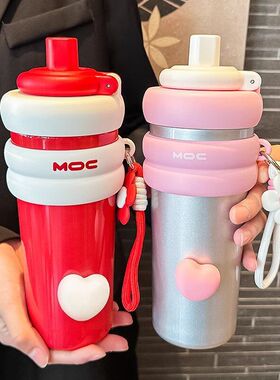 巨无霸保温杯大容量陶瓷水杯女生2025新款冰霸杯保冷吸管吨吨杯子