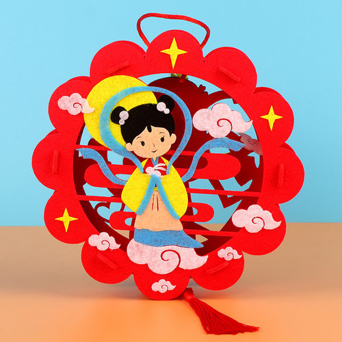 中秋节灯笼儿童手工卡通花灯发光