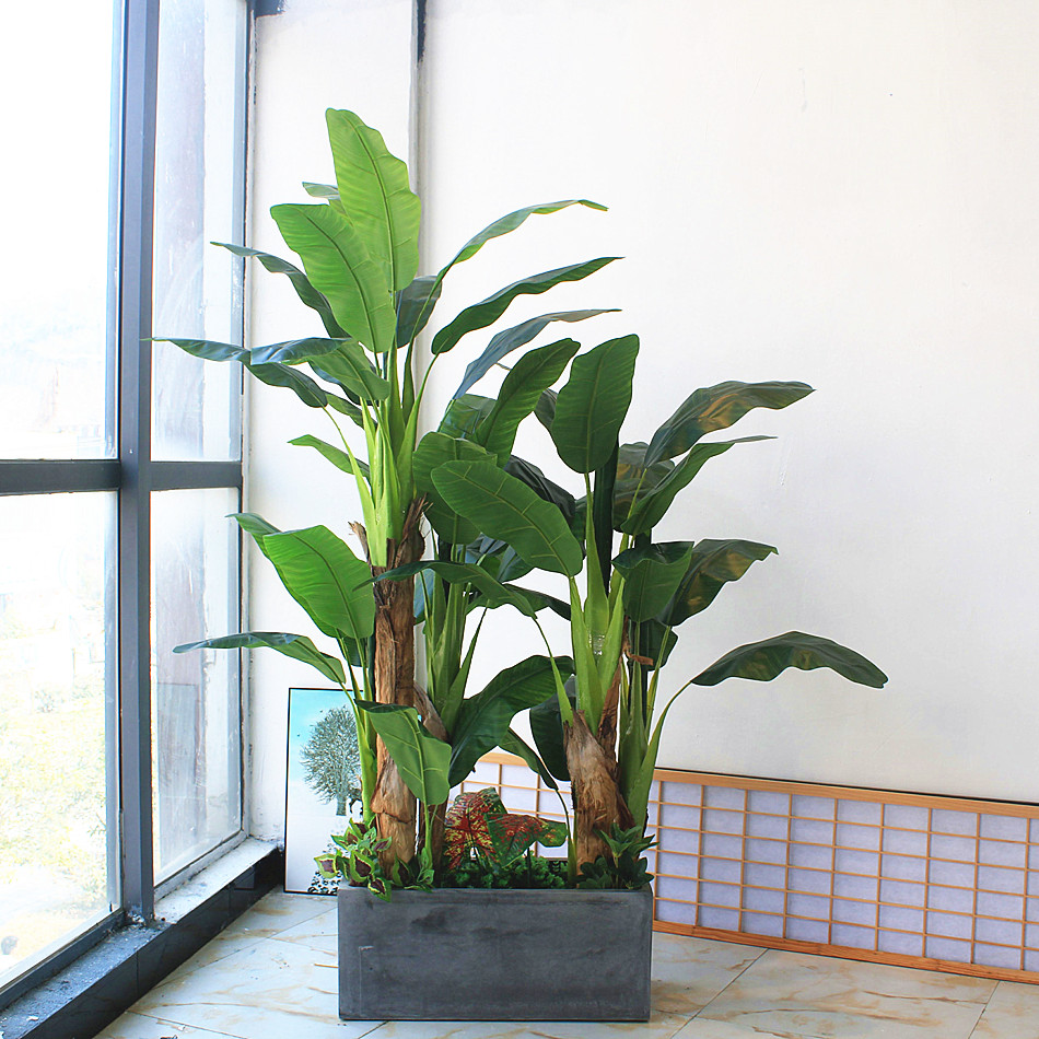 仿真绿植物假树花芭蕉香蕉树酒店家庭大客餐厅办公室装饰绿色环保