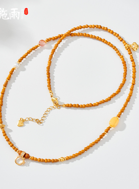 新中式橄榄核葫芦项链绳毛衣链女