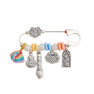 纯银别针马宝宝生肖蛇龙孕妇胸针平安外出压惊新生儿婴儿满月礼物