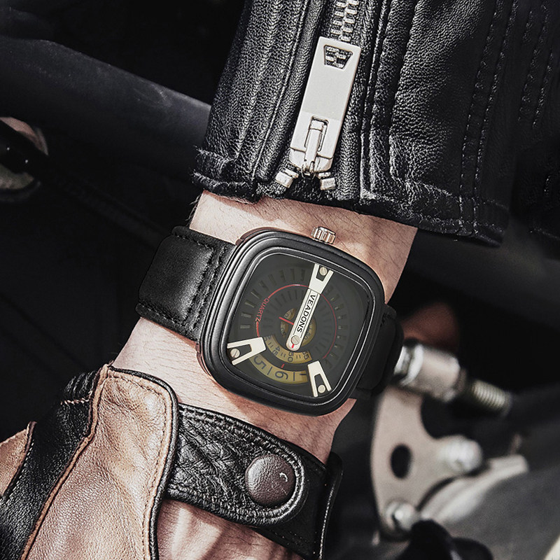 威顿全自动石英表皮带男士手表防水时尚简约潮男2019新款手表男