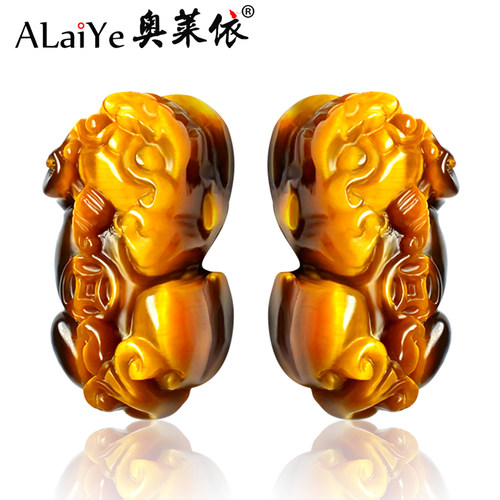 天然虎睛石一钱貔貅DIY配件