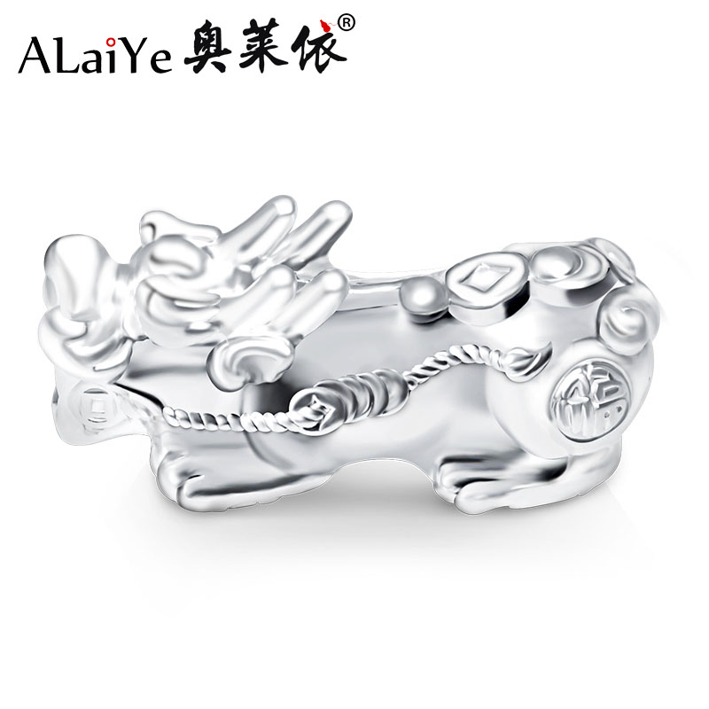 999足纯银貔貅皮丘拆diy编织手链