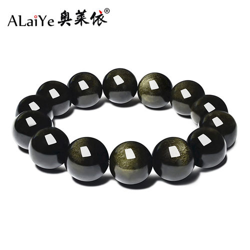 奥莱依金曜石手串金眼黑曜石