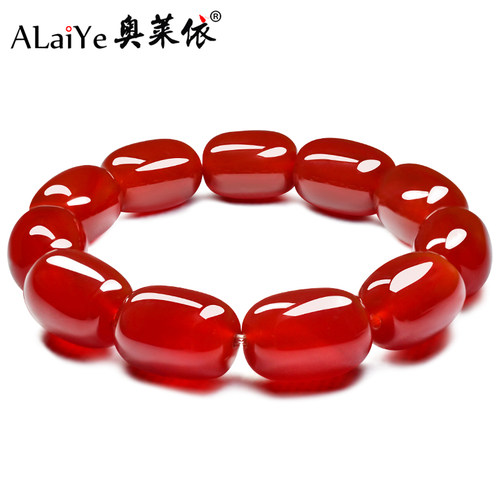 红玛瑙手串桶珠个性手饰