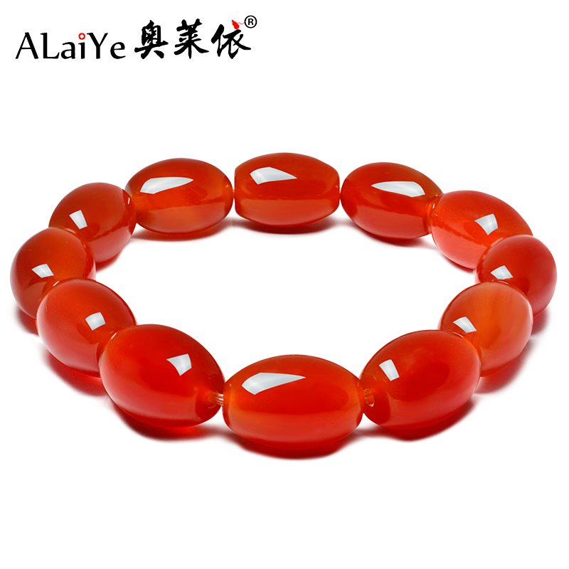 红色天然玛瑙米珠手链