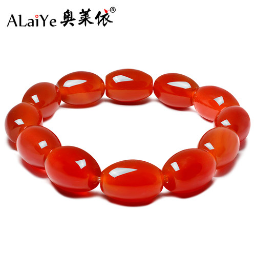 红色天然玛瑙米珠手链