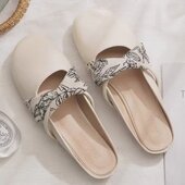 超火一脚蹬平底凉拖鞋 今年流行爆款 外穿2026夏天新款 包头半拖女款