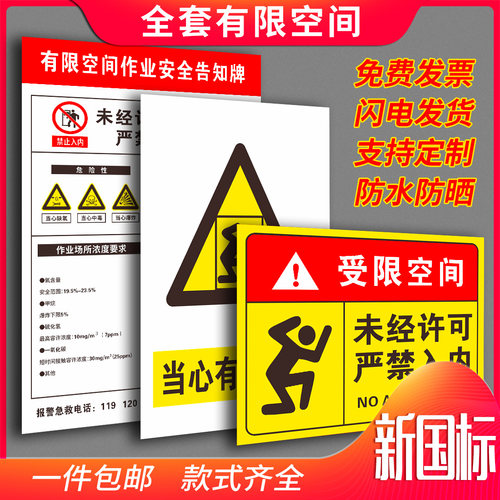 空间受限风险点职业病定做警示牌