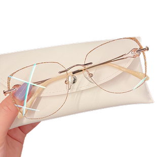 时尚钻石切边眼镜女款近视散光有度数可配超轻素颜街拍神器显脸小