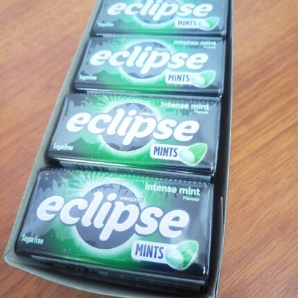 香港Eclipse易极特强水果无糖薄荷糖超凉润喉口香糖提神8盒装