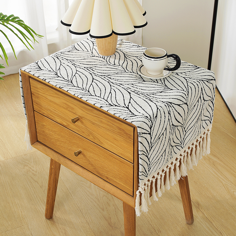 雪尼尔简约防尘盖布床头柜罩电视机微波炉洗衣机冰箱巾桌布茶几布