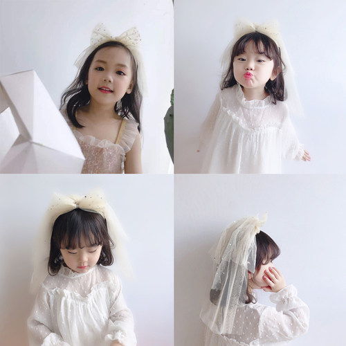 可爱儿童生日拍照皇冠头纱