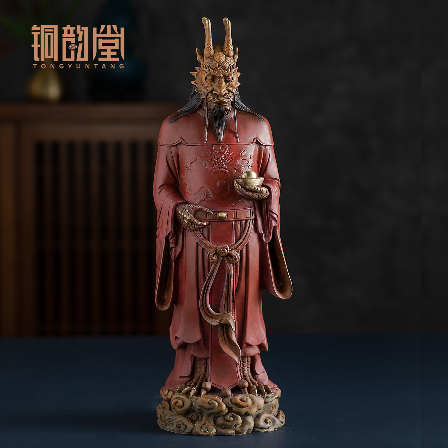 铜龙摆件东海龙王四海龙王爷像工艺品家居办公室装饰开业乔迁礼物