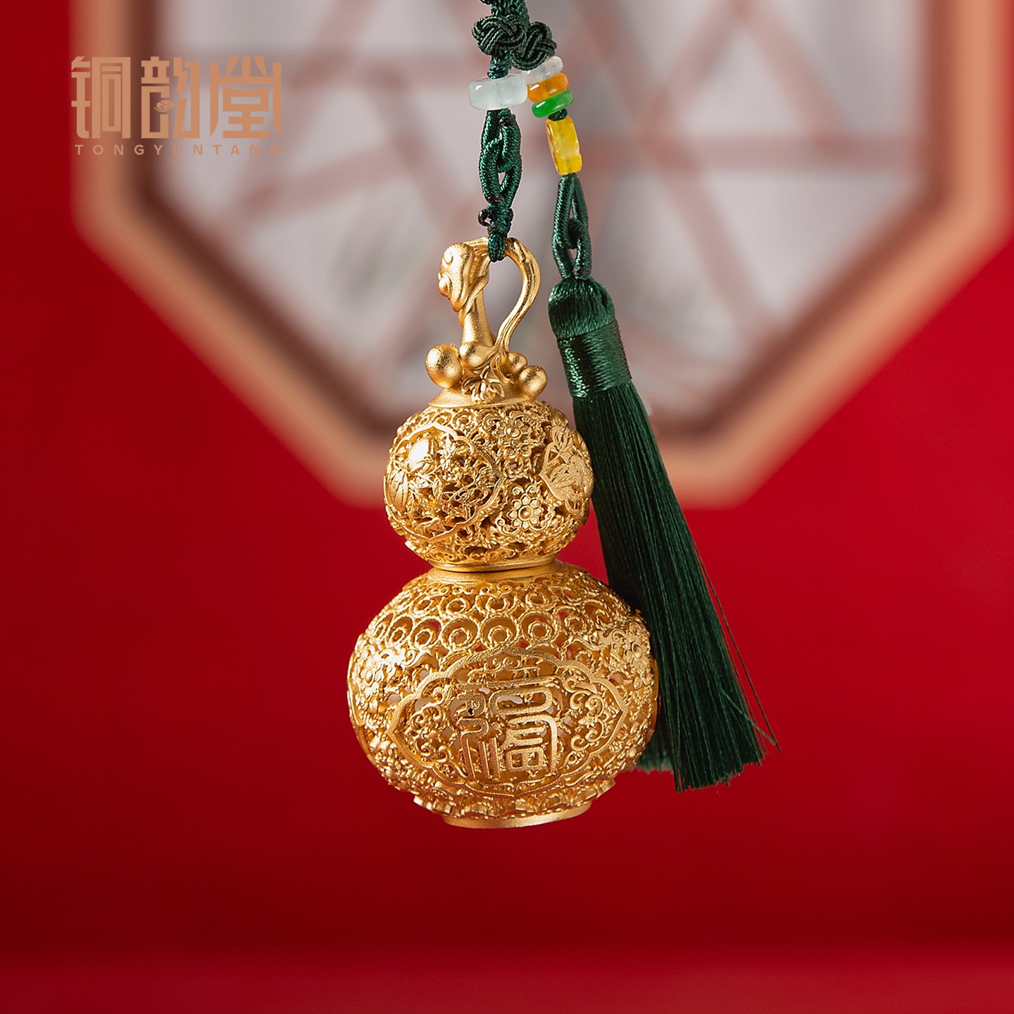 花丝铜葫芦摆件沙金手把件车挂件