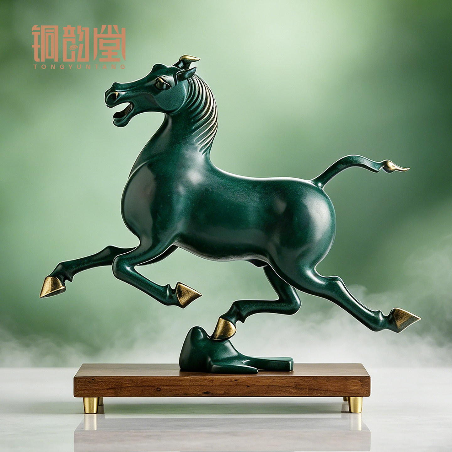 新中式马踏飞燕摆件仿古青铜器复古铜奔马到成功客厅乔迁新居礼物