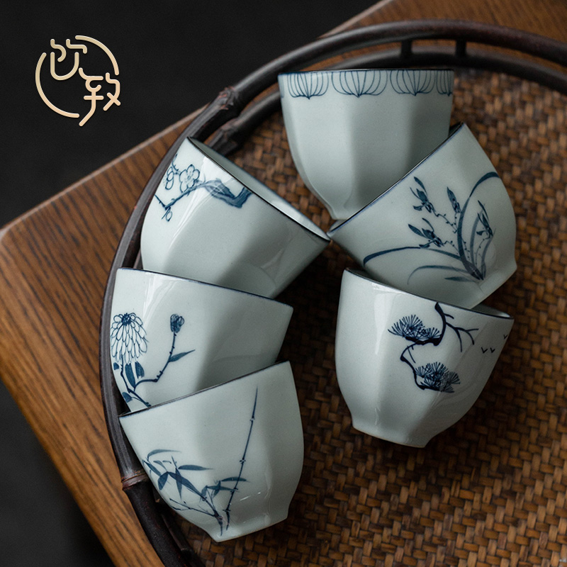 饮致青花花茶杯陶瓷个人小号仿古