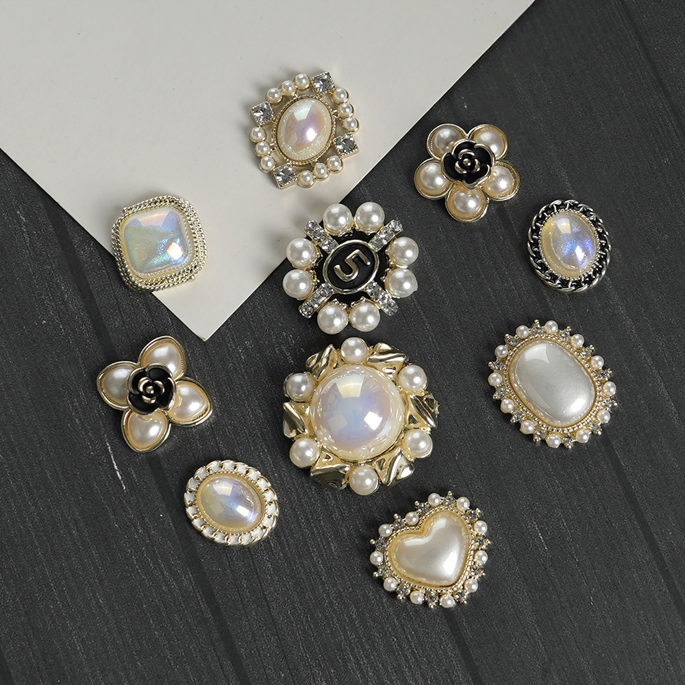 复古奢华赫本风珍珠花盘合金配件