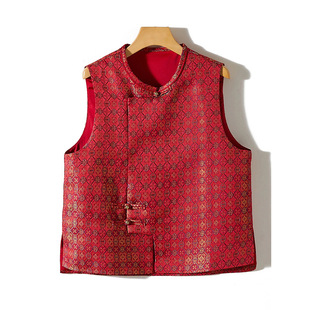 马上呈福新中式优雅气质开衫马甲圆领外穿背心坎肩质感提花女装潮