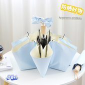 奶油彩胶太阳伞折叠遮阳伞防晒防紫外线雨伞女晴雨两用简约手动伞