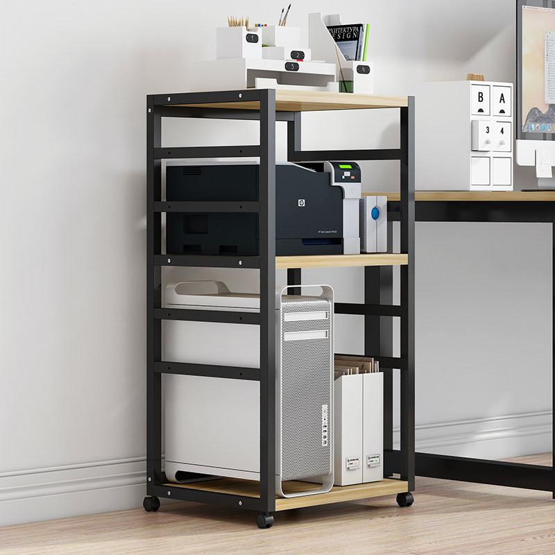 间距可调打印机架落地多层可移动台式机箱架置物架打印复印一体架
