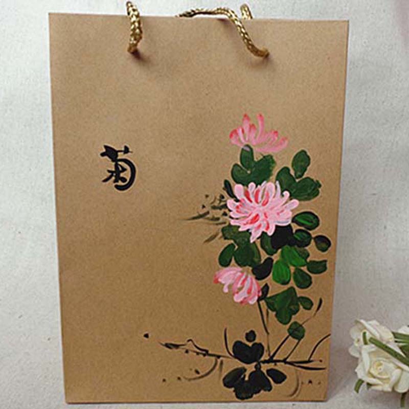 DIY手绘牛皮纸袋 涂鸦袋子儿童美术手绘涂鸦画美术材料幼儿园手工
