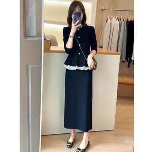 连衣裙假两件设计感减龄遮肚A字裙子8613 时尚 2025秋冬装 韩版