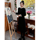 2025韩版 百搭连衣裙简约气质休闲加绒加厚裙子8633 时尚