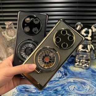 解压陀螺支架适用华为Mate40Pro手机壳新款 M40rs电镀网格散热壳mate40高级感自带镜头膜40Epro夏天超薄保护套