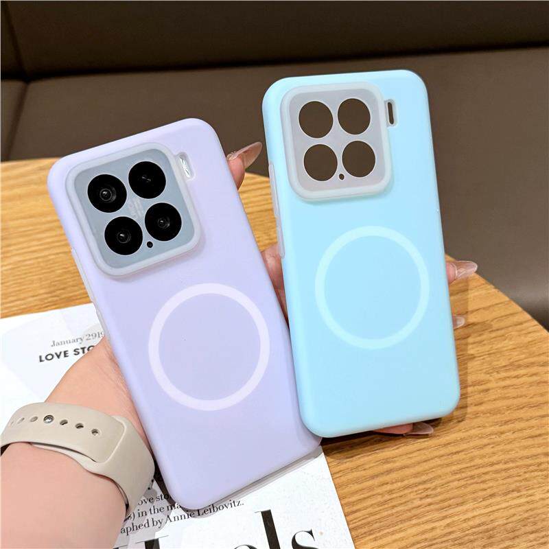适用小米14pro手机壳xiaomi15pro液态硅胶14新款纯色肤感果冻小米15磁吸充电情侣男女外壳全包防摔保护套软边
