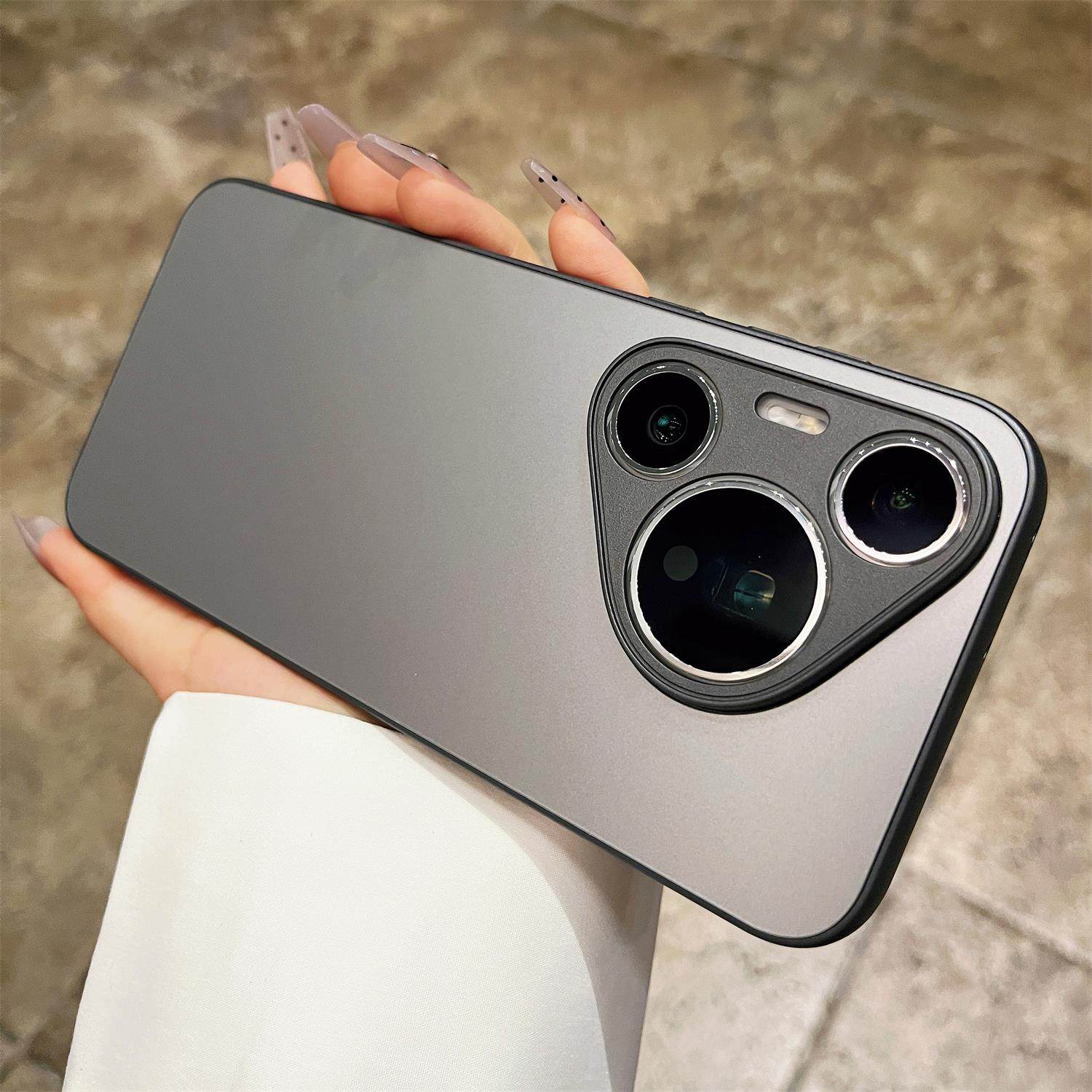 适用华为pura70pro+手机壳70Ultra新款磨砂玻璃外壳p60pro高级感p40/p50镜头全包mate60/70pro男女款荣耀100