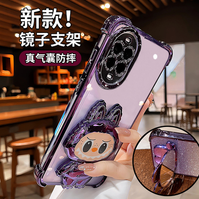 镜子带支架适用华为nova14手机壳新款nova13pro透明nova12高级感11镜头7全包气囊9活力版ultra可爱女硅胶外壳