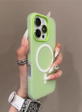 小米17磁吸果冻二合一浅绿色适用iphone16e苹果17手机壳16promax雾面磨砂15/14半透13防指纹12硅胶11防摔XS女
