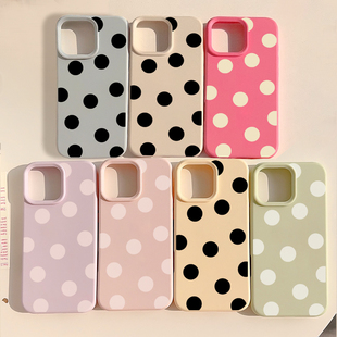 13软壳15时尚 14小众韩系11个性 高级感磨砂 15pro男女款 ins风简约波点系列适用苹果16手机壳iphone17promax新款