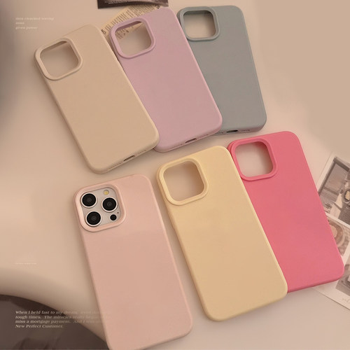 小众ins风可爱小清新软糯纯色适用iPhone16promax苹果17肤感手机软壳13/12百搭14简约日韩风16硅胶保护套15