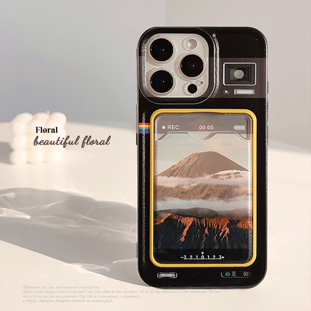 复古ins拍立得卡包适用iPhone15手机壳苹果17promax新款13女款12艺术创意个性14pro少女13Promax全包xr软壳16